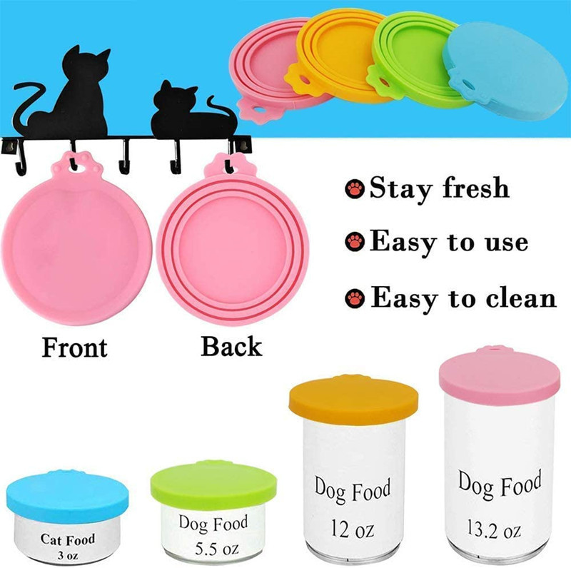 BPA FreeFood Can Lids Silicone Pet Food Can Covers For Dog Cat Food, One Can Cap Fit Most Standard Size Dog Cat Food Can