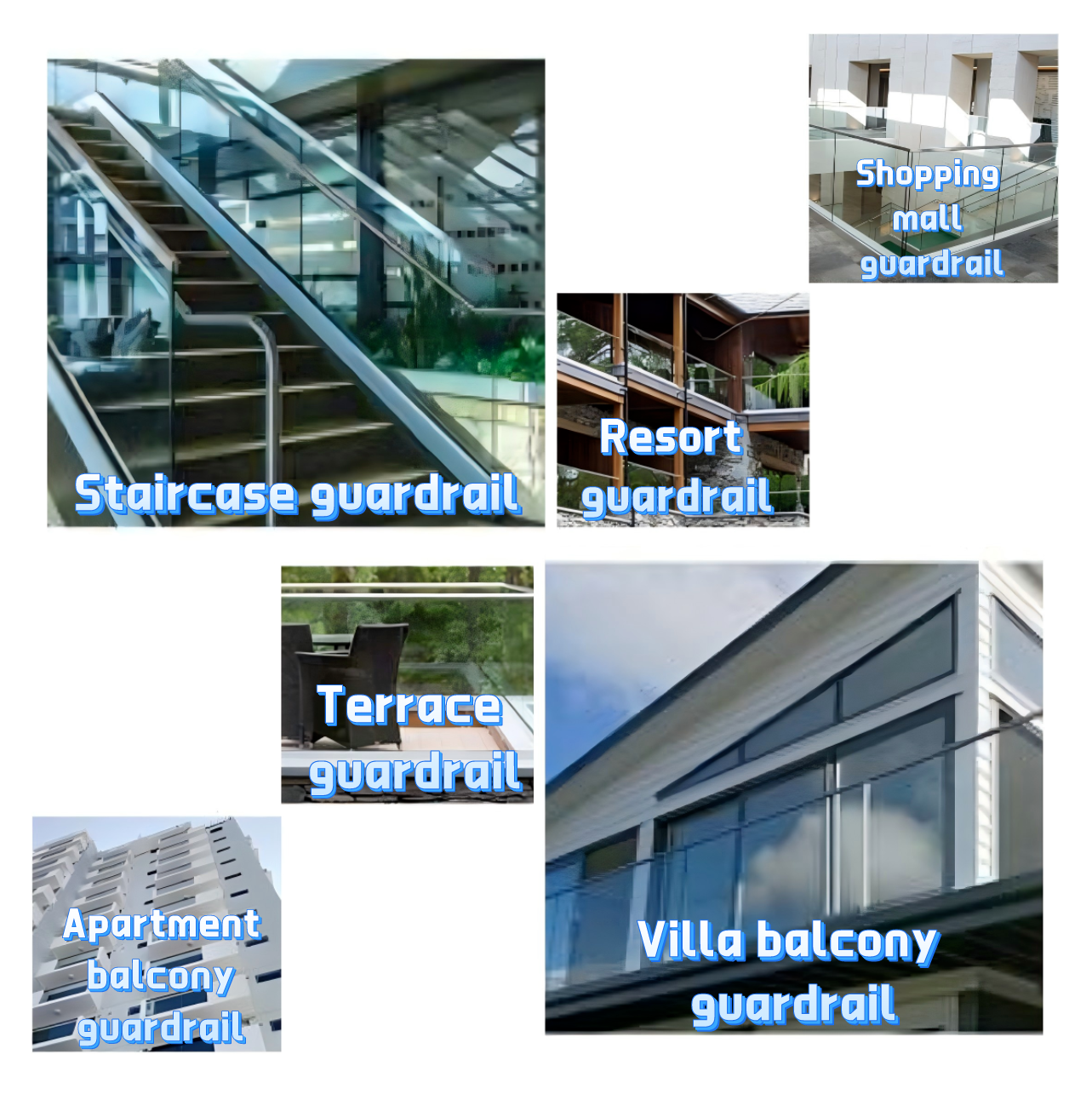 Modular Aluminum Glass Railing System With Adjustable Handrail Powder Coated Finish Terrace Application