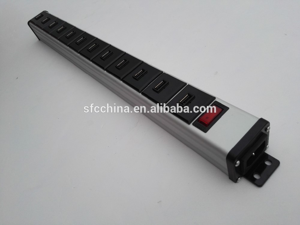 ETL FCC CE Approved alu- alloy 5V 2.1A USB 9 port charger