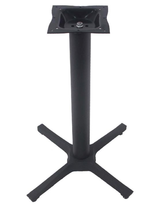 Bistro Table base Cross Base Black Wrinkle Powder Coating For Commercial Furniture