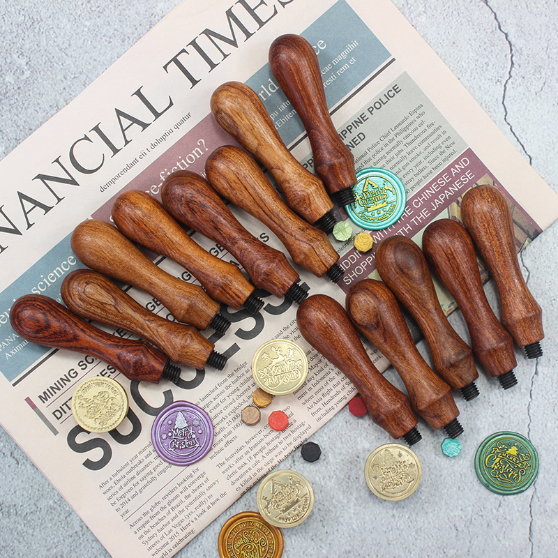 wooden Wax Stamp Seals Kit Sealing Wax Warmer Envelopes Metallic Pens for Wax Seal Crafts Decoration