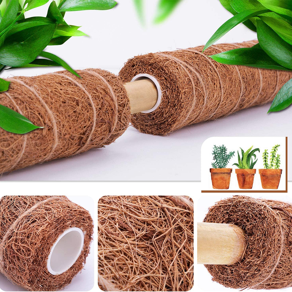 15.7 Inches Natural Colored Plant Poles Coconut Coir poles Moss Pole for Plants Climbing and Supporting