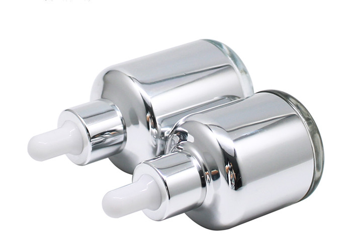 Silver 30ml 50ml Glass Cosmetic Bottles For Person Care Products
