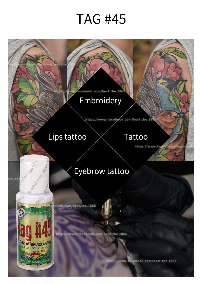 Microneedling TAG#45 Numbing Gel Tattoo Anesthetic Gel Instant Pain Relief Numb Gel 10g