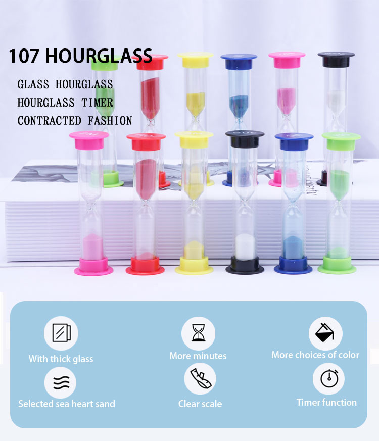 OEM ODM Plastic Hourglass 1 2 3 10 Minutes Sand Timer Free Sample