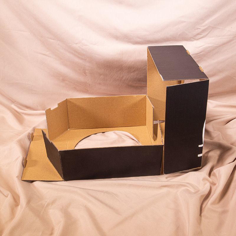 Recycle Custom Design Children&prime;s Basketball Football Round Ball Sports Black Foldable Flat 3-Ply E-Flute Rigid Corrugated Paper Display Packaging Shipping Box