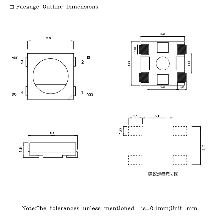 IC KS6812 Built In PLCC6 5050 RGBW LED Chip Magic Lights For Decoration