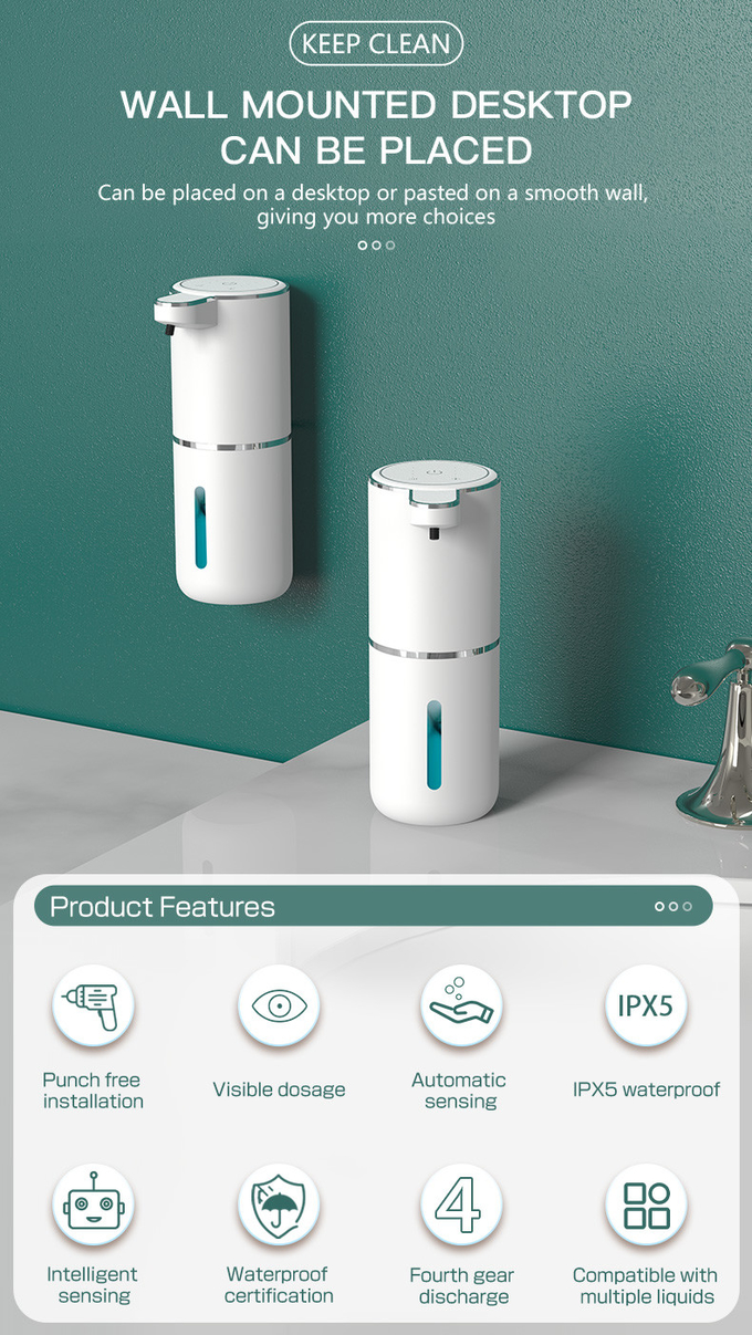 Infrared Sensor Automatic Soap Dispenser 380ml Capacity