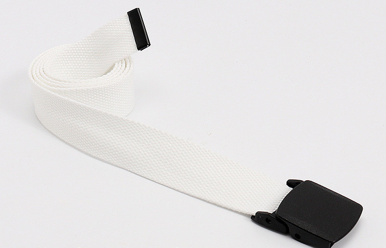 Candy Color Cotton 120cm Length Knitted Belt Alloy Buckle Woven Canvas Belt
