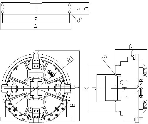 4 Jaw Pneumatic Rotary Chuck High Production Efficiency