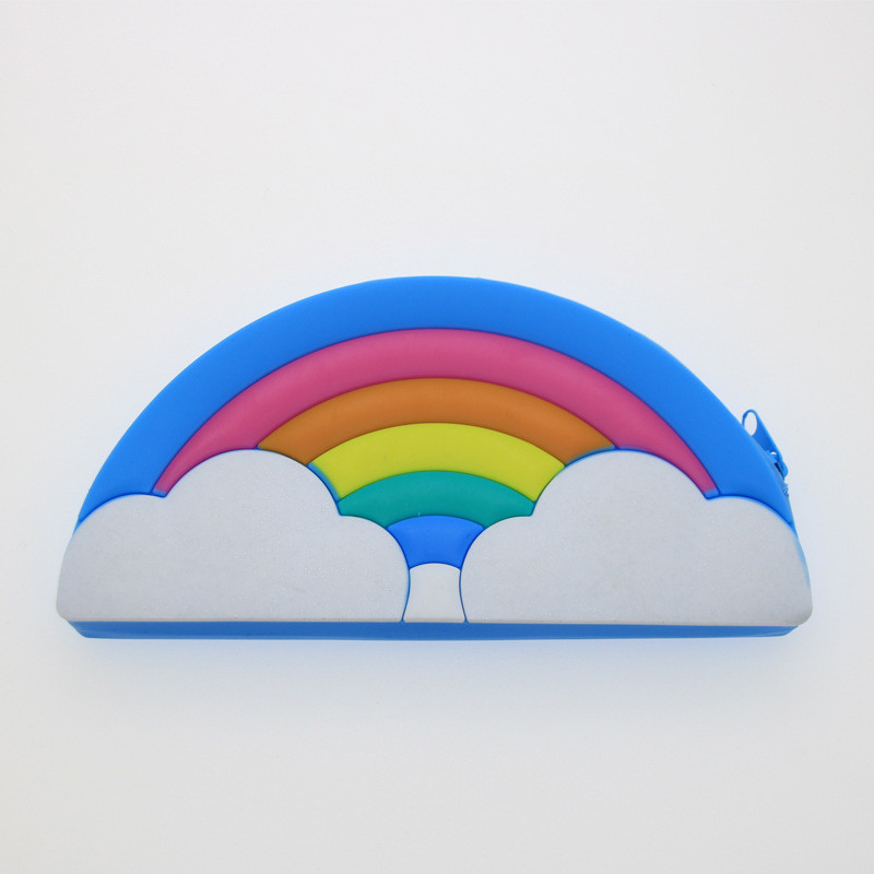 Rainbow Pop Shoulder Purse Fidget Toys Bag Sensory Silicone Rainbow Clouds Backpack For Girls Pencil Pen Case Kids Gifts