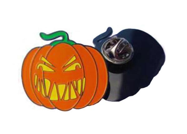 Quality Butterful Clutch Custom Lapel Pins , Anime Pumpkin Halloween Enamel Badge Metal Icon for sale