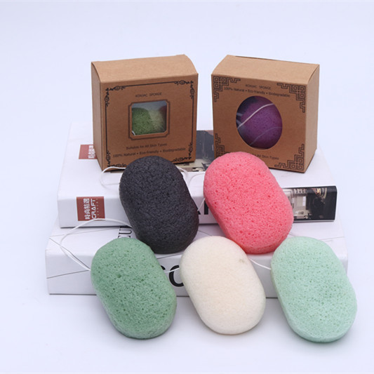 Oval Natural Exfoliating Skincare Sponge Facial Konjac Sponge 8.5*8.5*2.5cm