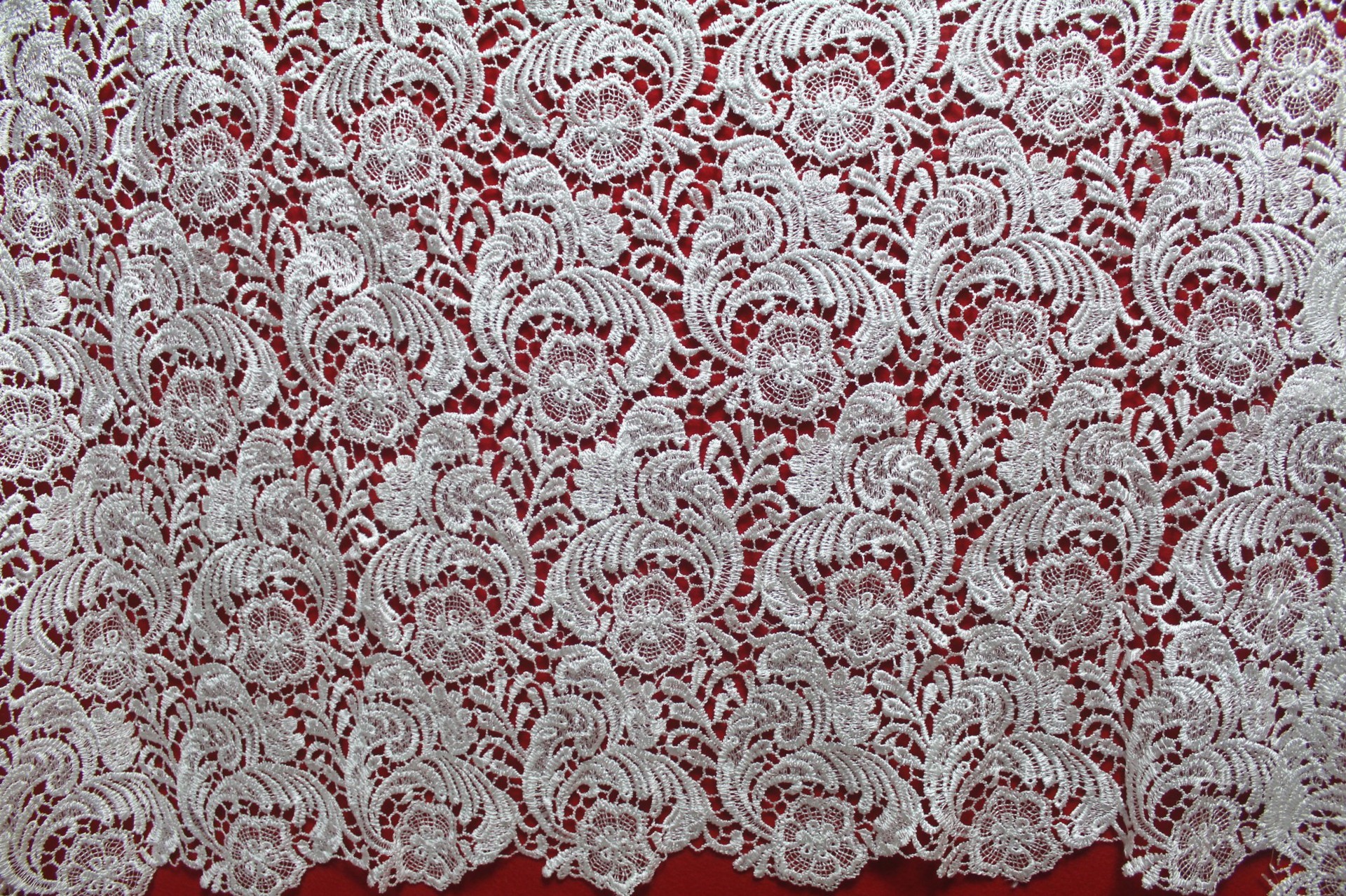 Garment Accessories Chemical Lace Fabric Water Soluble lace fabric in White Color