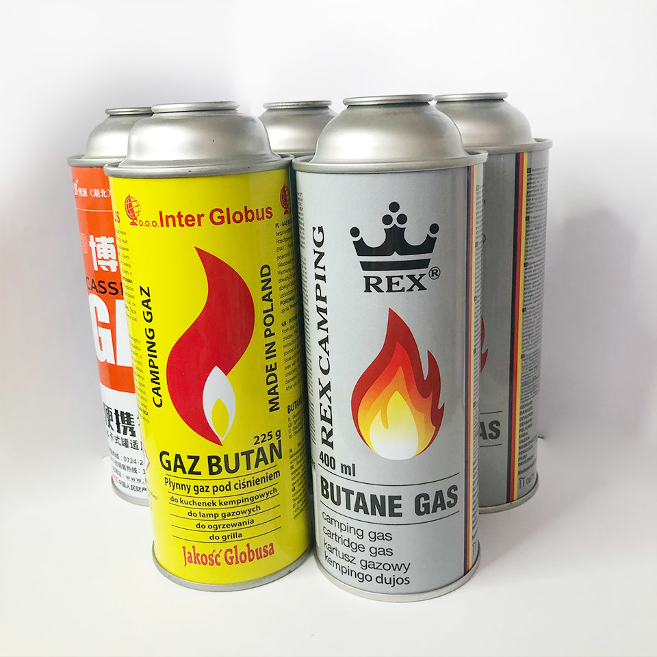 CMYK Printing Metal Butane Gas Canister 1.4 Mpa Burst Pressure