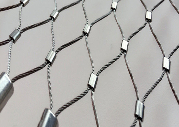Decorative Architectual Facade Cladding Cable Rod Woven Mesh