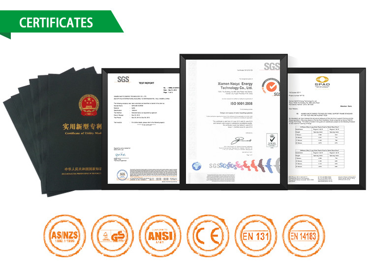 SGS Portrait Orientation 500W Solar Ground Racking System