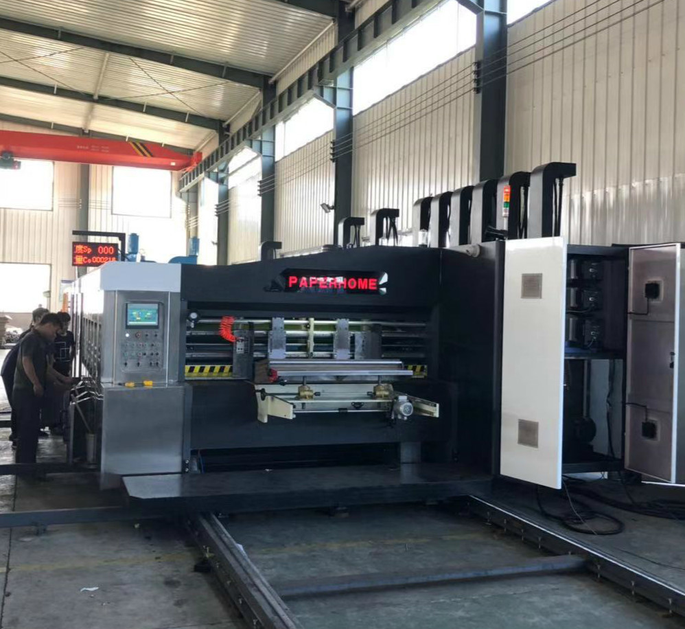 5 Colors Lead Edge Feeder Flexo Printer Slotter Machine Die Cutter Folder Gluer In - Line