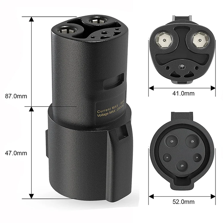 60A Type 1 To Tesla EVSE Adapter 250V AC For Tesla Model 3/S/X/Y J1772 Electric Vehicle Ev Chargers