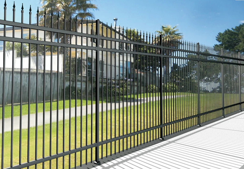 2.5m 2.8m Galvanised Palisade Fencing Powder Coated Security Steel Fence