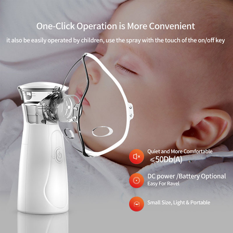 USB Inhaler Ultrasonic Mesh Nebulizer Removable AAA Battery
