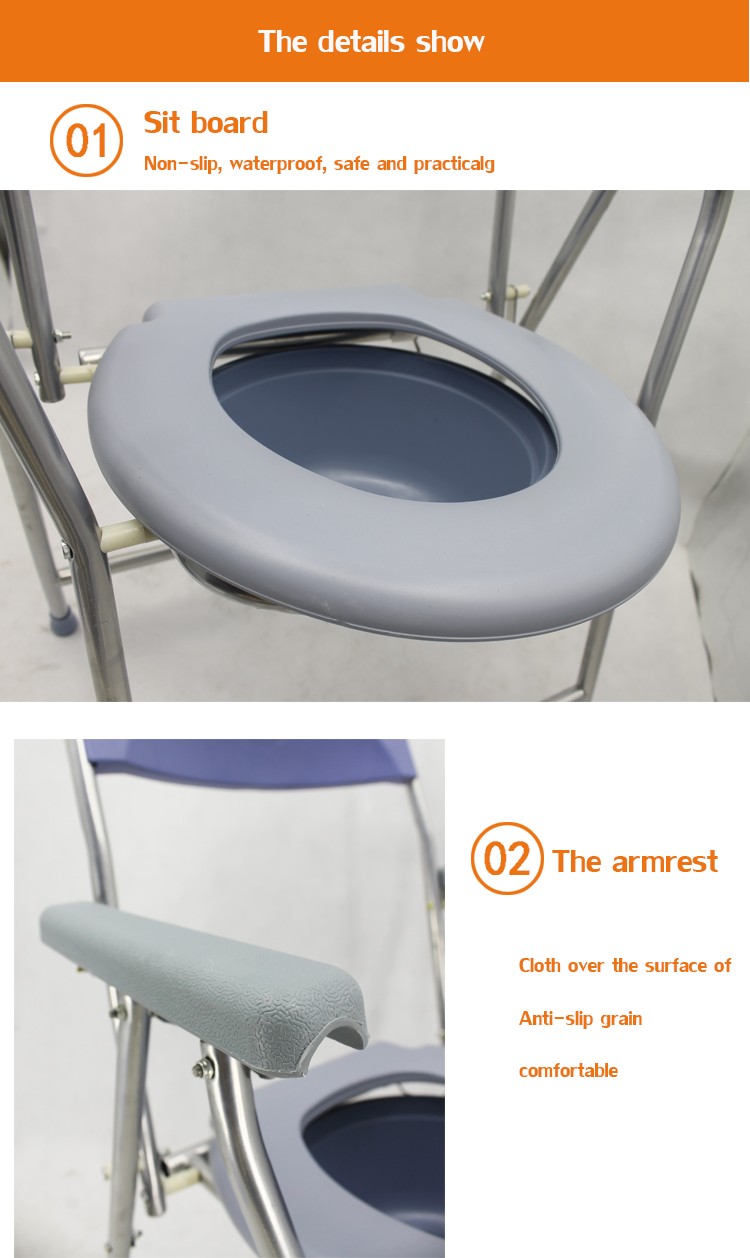 Folding Lightweight Commode Chair With Top Loading Easily Removable Chamber Pot, Commode Chair, Portable Toilet