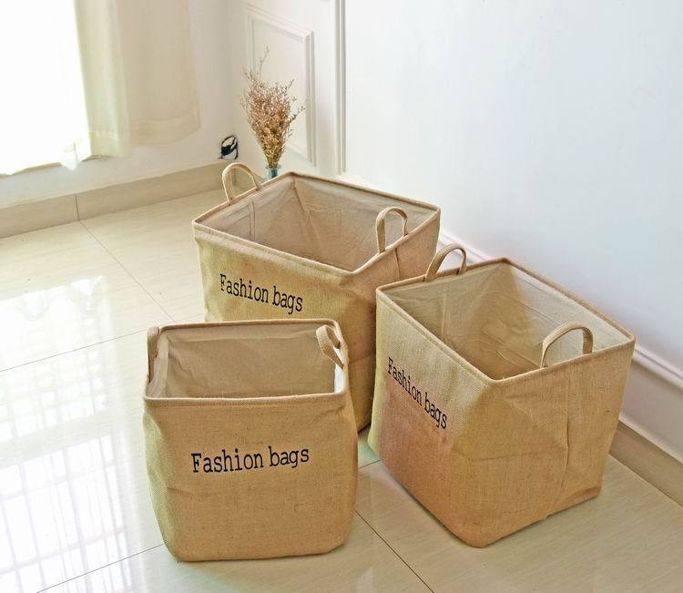 Fashion Waterproof Foldable Laundry Basket Dirty Cloth Jute Laundry Baskets