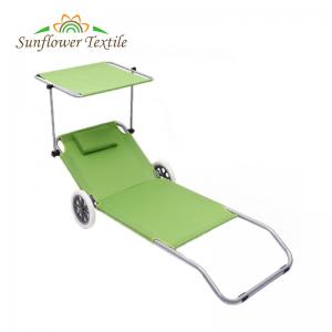 Buy cheap 147x52x24cm Oxford Custom Color Foldable Beach Chair With Wheels And Umbrella product