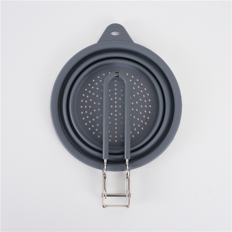 BPA Free Silicone Collapsible Colander With Handle New Kitchen Essentials Strainer Drainer Perfect For Draining Fruit