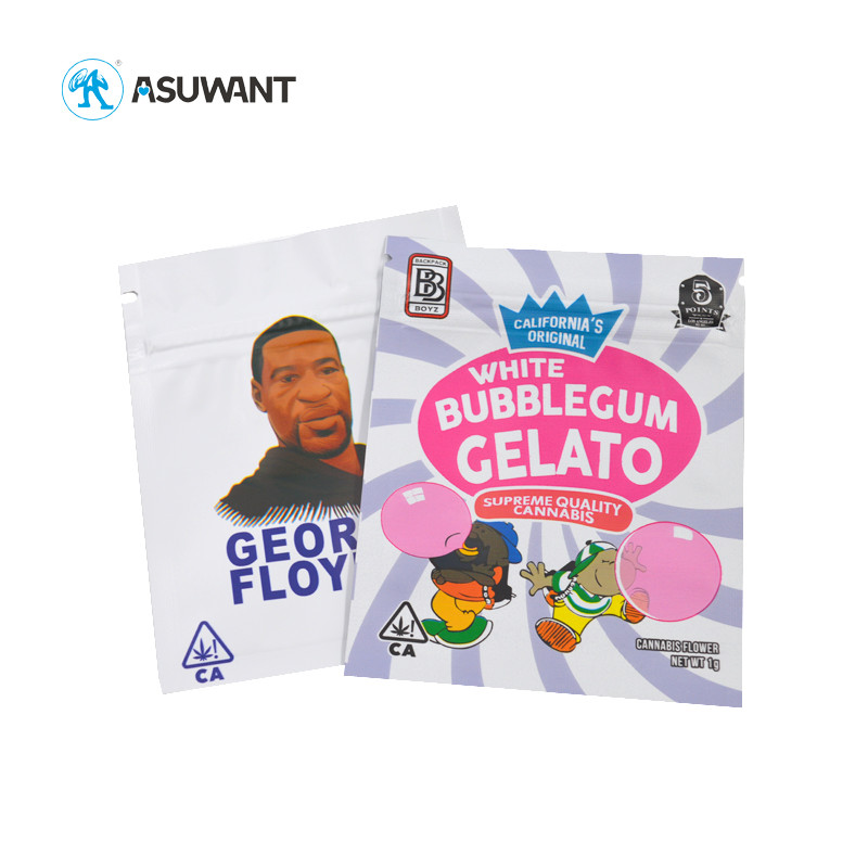 Three Side Seal Small Weed Packaging Mylar Bag Child Proof Zipper Mylar Bag