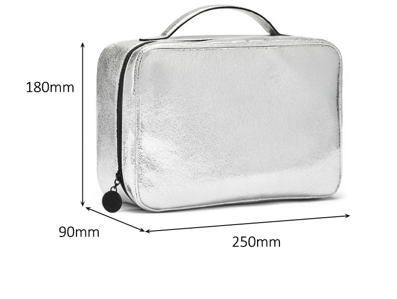 Women Zipper PU Leather Travel Cosmetic Bag Set