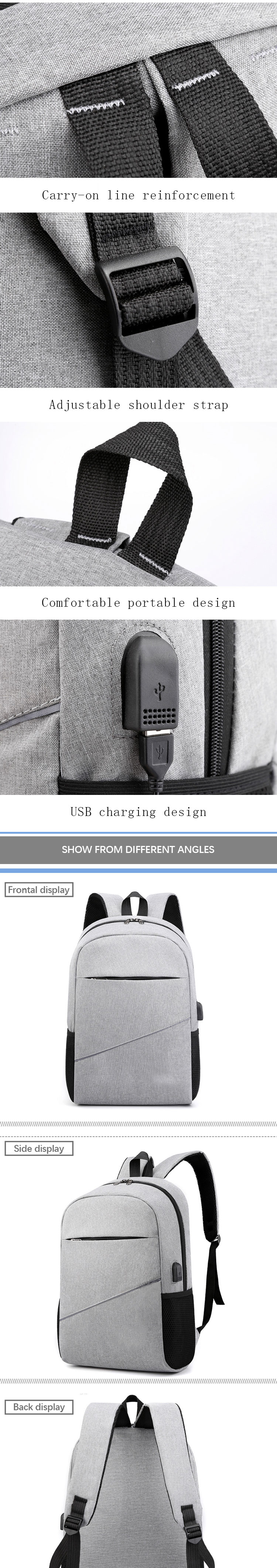 Sympathybag 3 Piece Men Laptop Backpack Anti Theft USB Charging Custom Logo