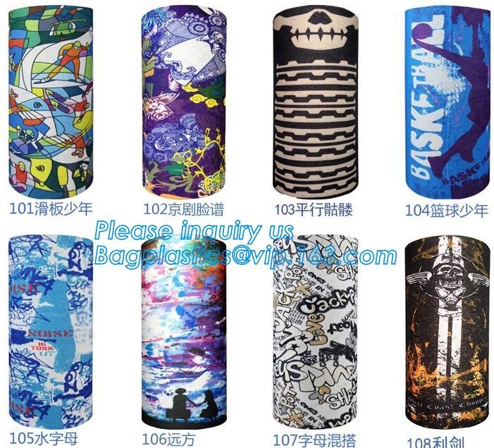 multi choice women head scarf printed colorful face mask custom logo/size bandana,Sport Strapping Seamless Custom Gaiter Whi