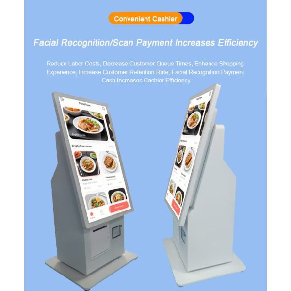 21.5 Inch Windows Desktop LCD Touch Screen Ordering Machine Terminal Food Restaurant Pos Self Service Checkout Kiosk Payment Kiosks