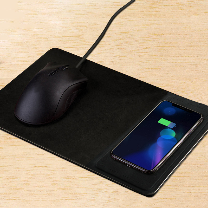 MOUSE PAD WIRELESS CHARGER 2018 10W 2 int 1 q black fast wireless phone charger large pu mouse pad for mobile phones