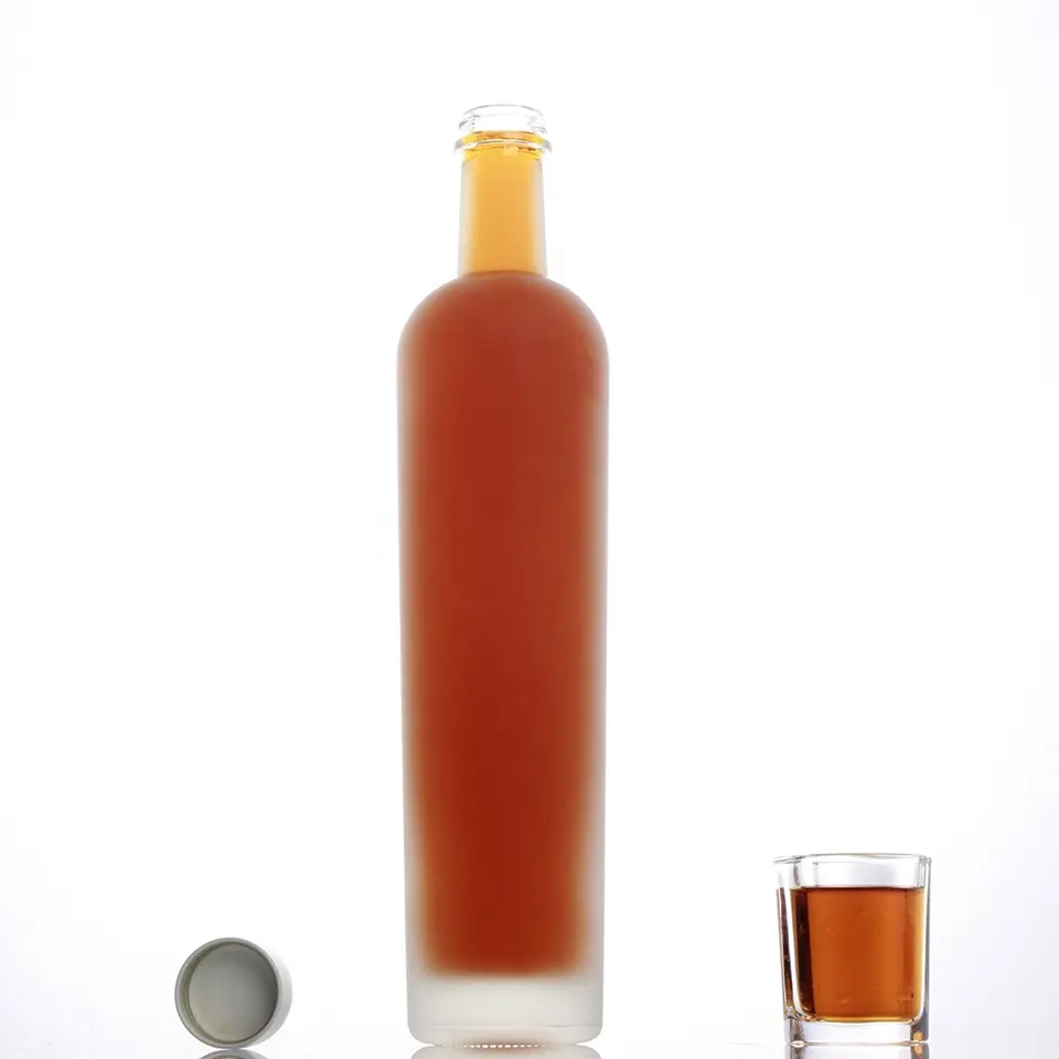 LOGO Printing Label Custom Glass Bottle for Tequila Fancy Color Blue 700ml Vodka 70cl