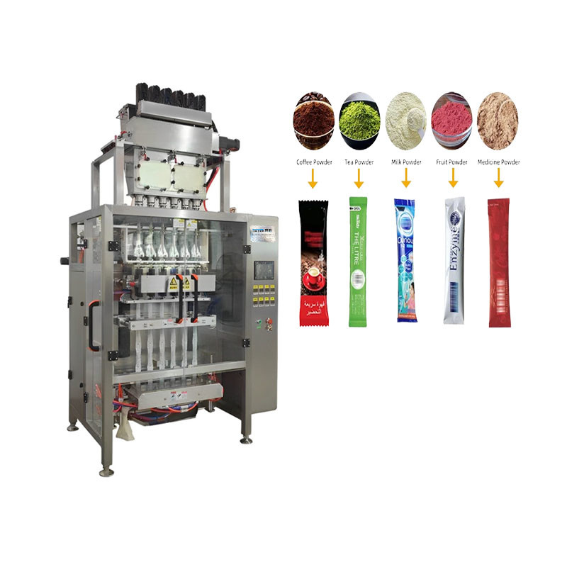 2 Lanes Automatic Powder Filling Machinery High Capacity Instant Coffee Sachet Packing Machine