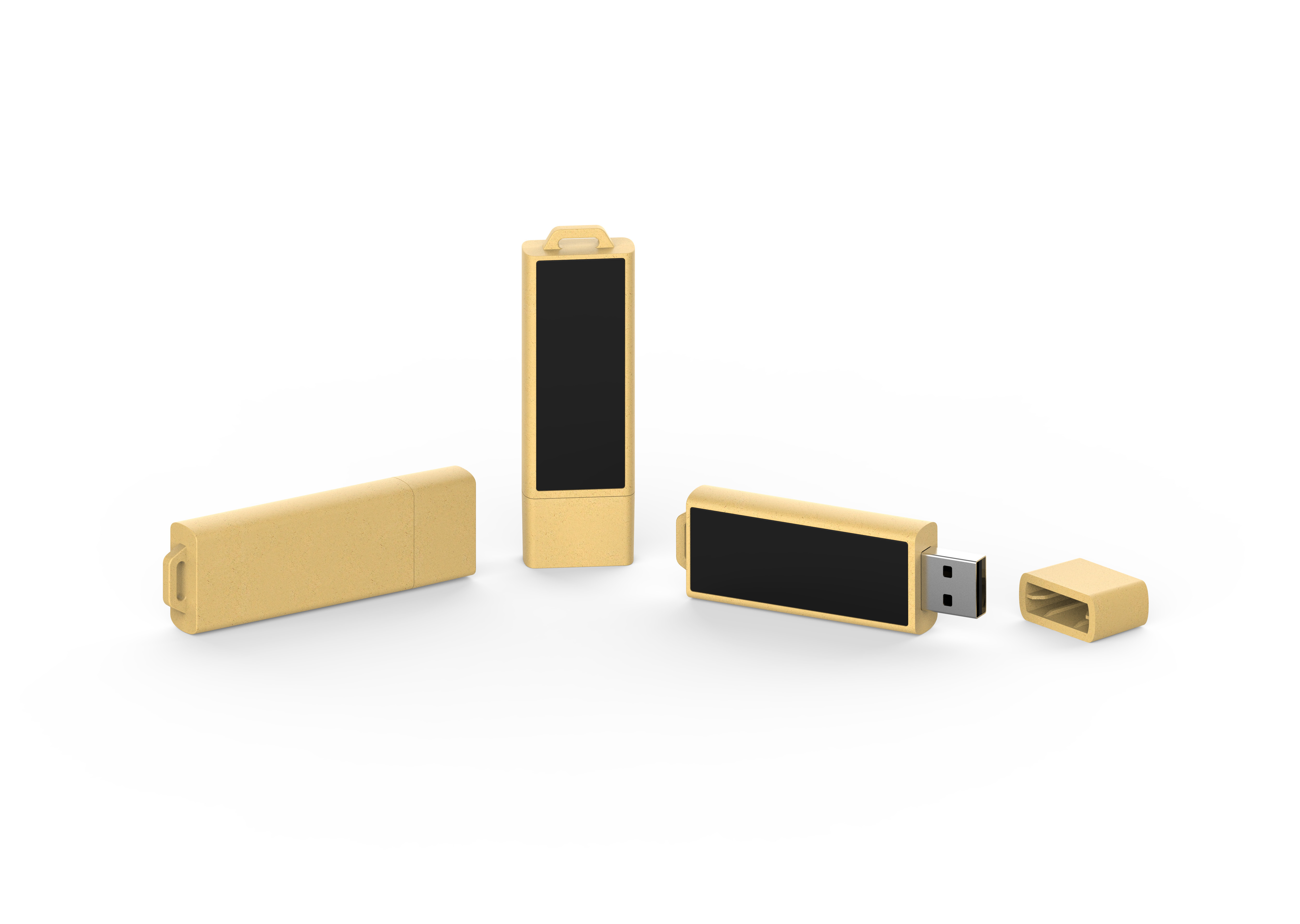 Straw And Plastic 128gb Flash Drives , Recyclable Materials Usb 2.0 Memory Stick