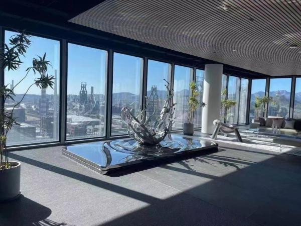 Exhibition mirror polish stainless steel sculptures ,metal steel statue