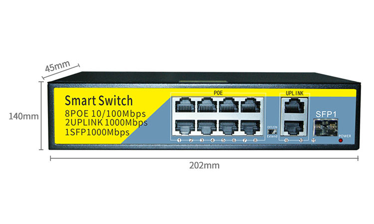 Hot sell 8x100m POE+2x1000m UPlink+1xSFP POE Etherent switch for IP Camera ip phone