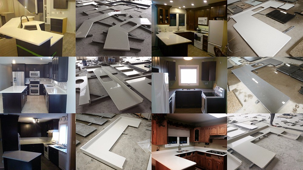 3000 * 1400mm Solid Surface Bath Countertops , Quartz Natural Stone Countertops