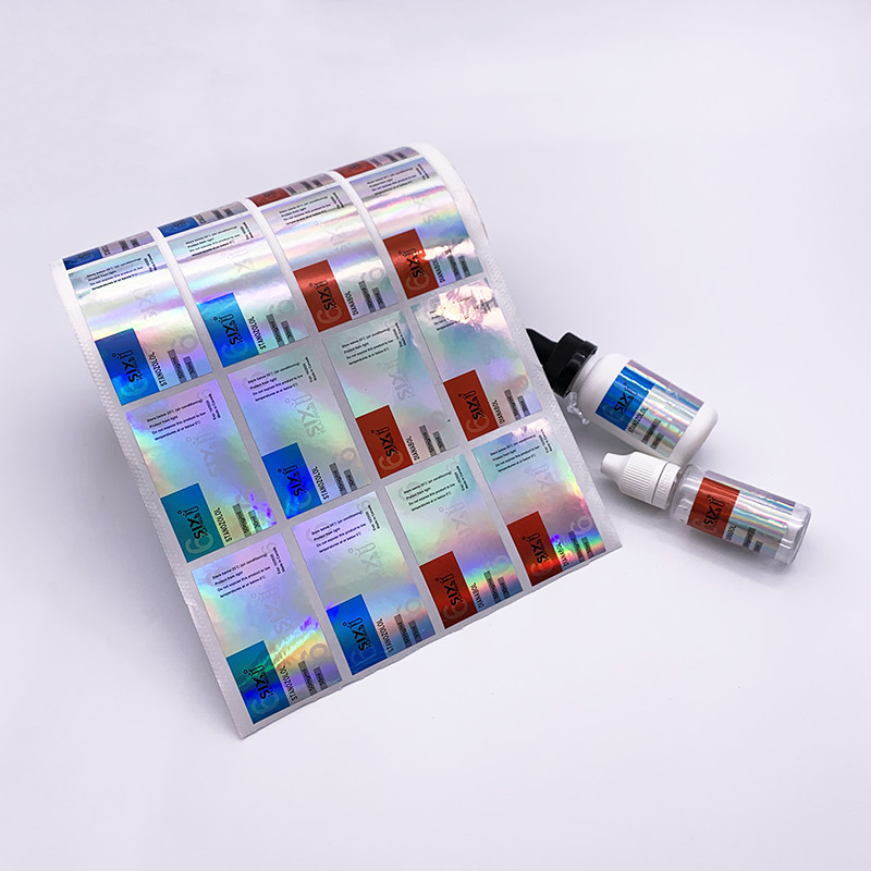 Rectangular Holographic Waterproof Stickers Offset Printing For Steroid Bottle