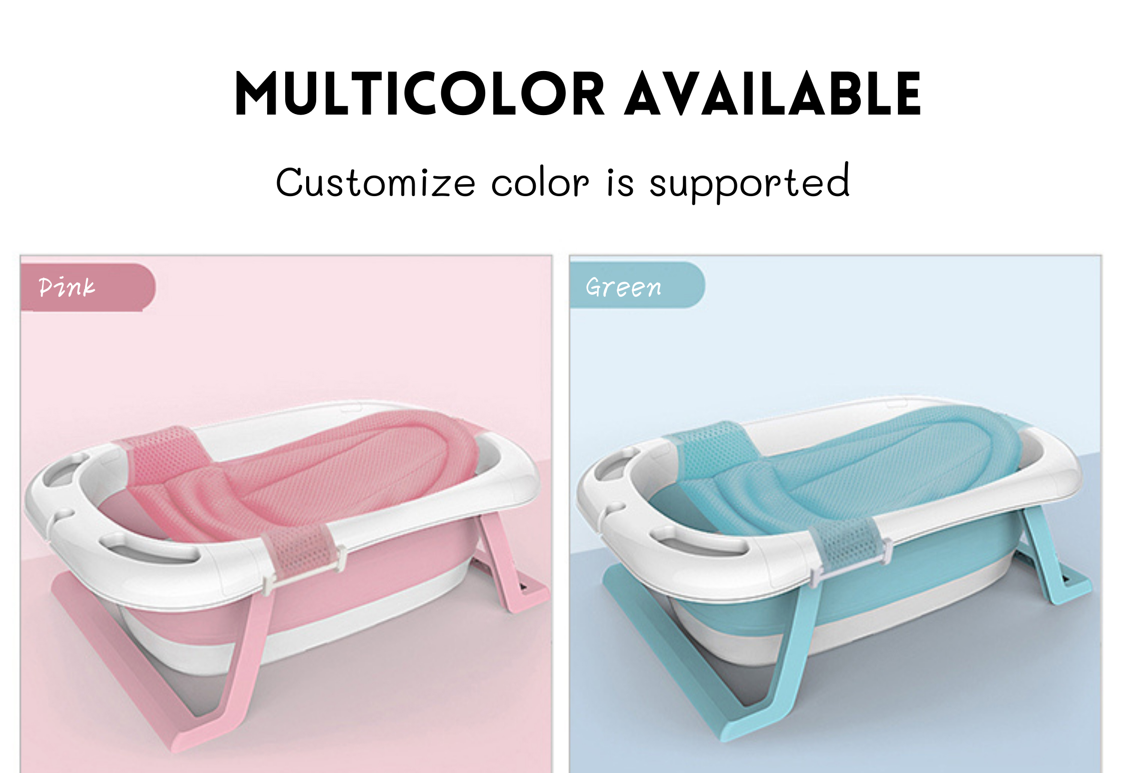 Household Kids Portable Fold Up Bath Tub With Thermometer And Shower