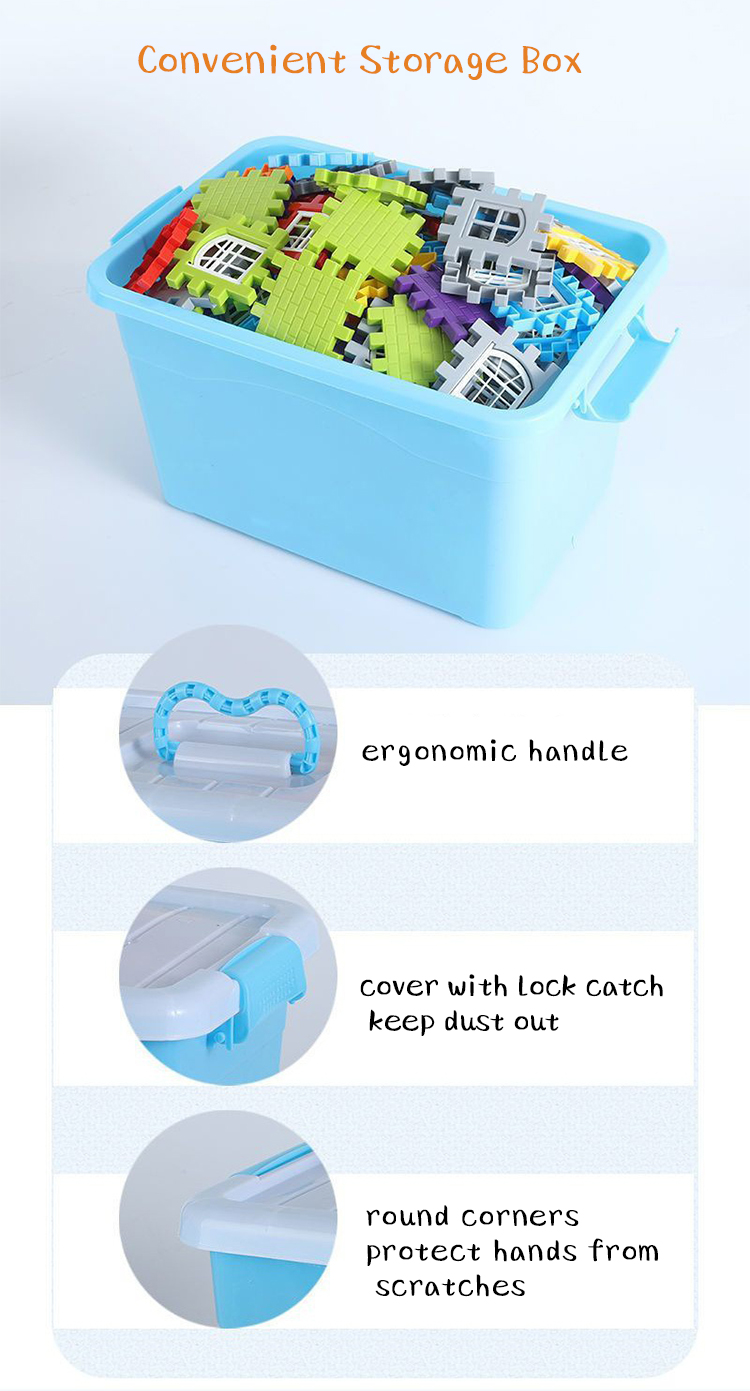 PP Plastic Assemble Bricks Creative DIY Toy for Early Education Cognition Developing Children's House Building Blocks