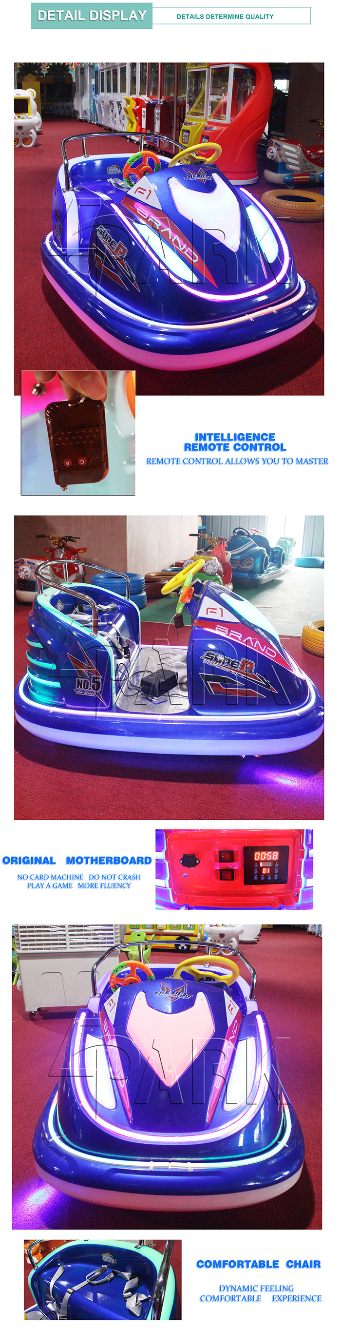 2020 cars for Amusement park Kiddie bumper car ride EPARK electronic music phantom ride on motorcycle