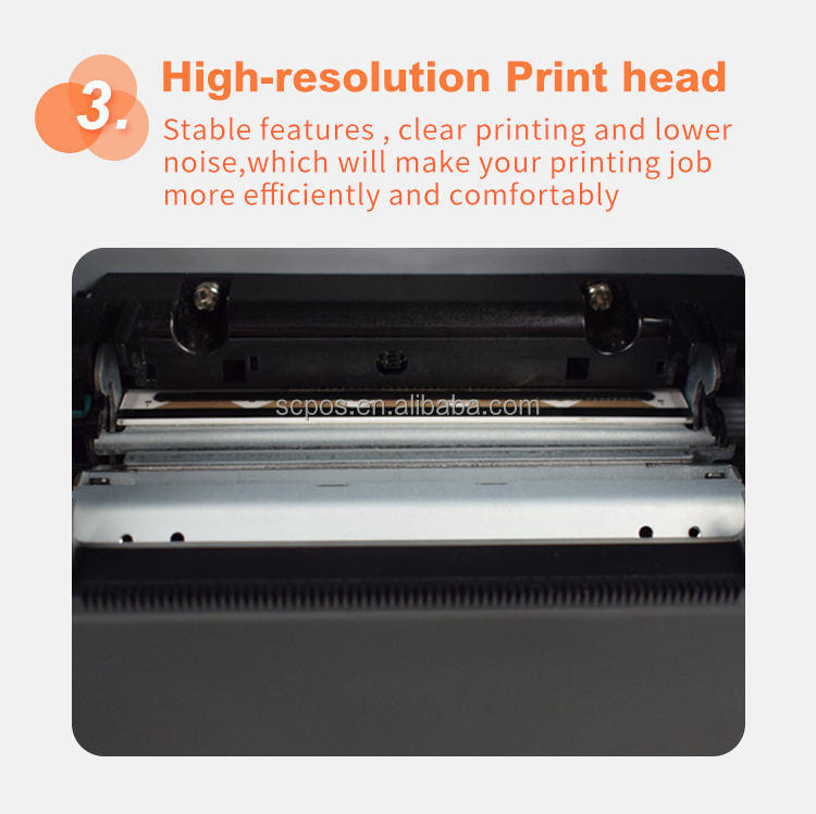 Speed 220mm/s POS 80mm Thermal Receipt Printer USB/Serial/BT Support Multilingual 1D/2D