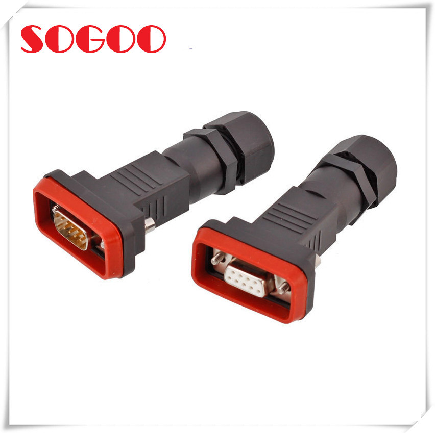 DB9 Waterproof Connector Male 9 Pin D-Sub Connector for RET RRU cable assemblies