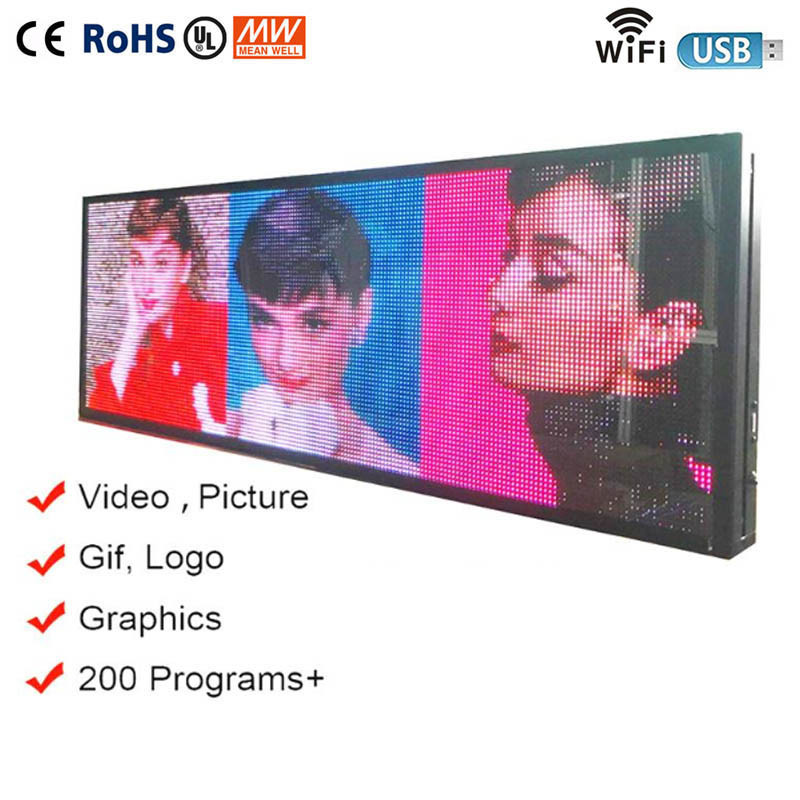 Wireless USB P5 Taxi message LED Window Display Signs Full Color RGB Programmable