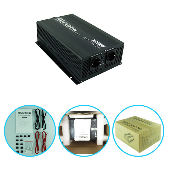 Aluminum 3000W Modified Sine Wave Power Inverter 12V To 110/220V