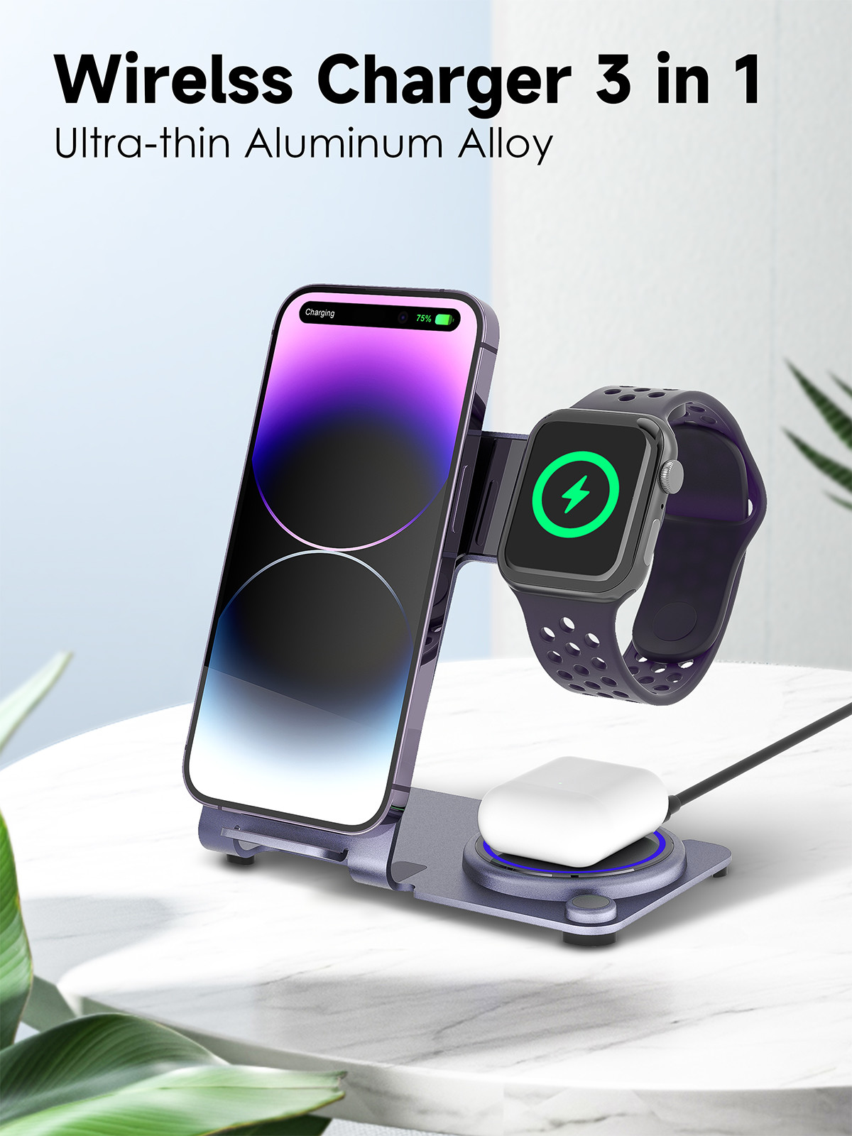 3 in 1 15W Metal Wireless fast Charging Station The Best Solution for Your Wireless Charging Needs